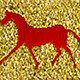 Horse Binding- Gold/Red Horse