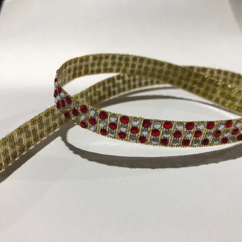 Red Diamante  Ribbon - per metre