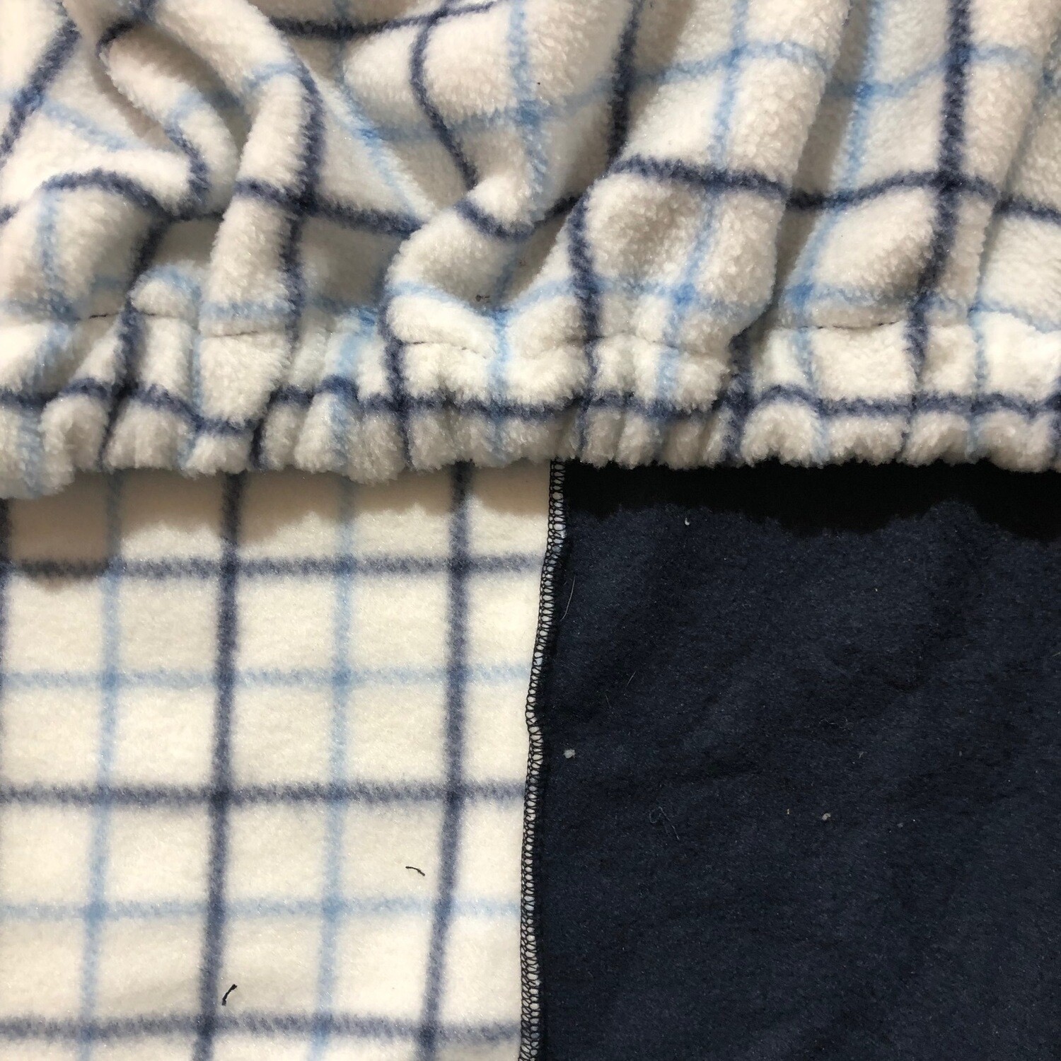 Polar Fleece Saddle Cover - Navy/Sky collarcheck/Navy