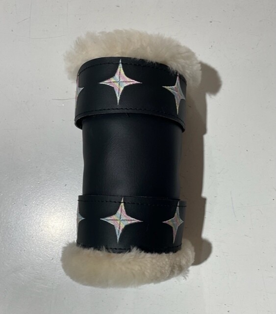 Sheepskin/Vinyl  Embroidered Show Boots (Cob)