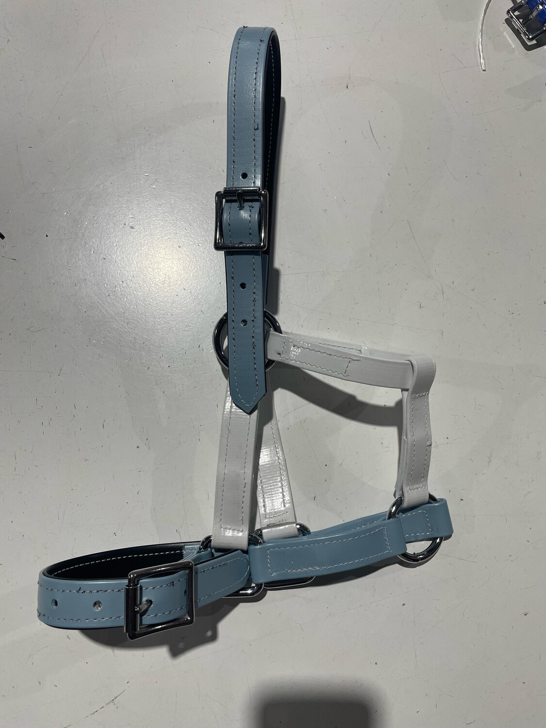 PVC Halter Full -shimmer Sky/white 