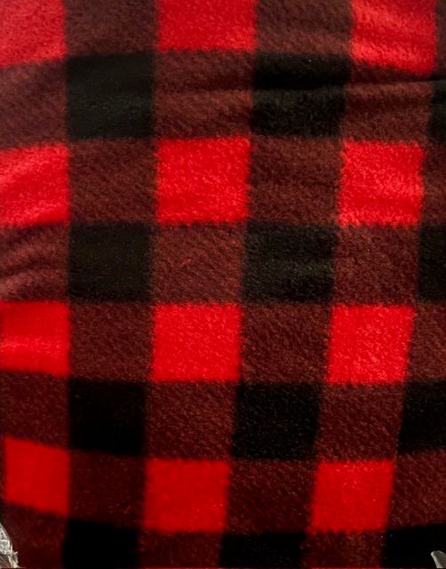 Black/Red check polar fleece