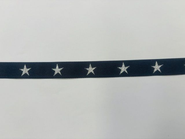 Star binding - Black with Silver stars