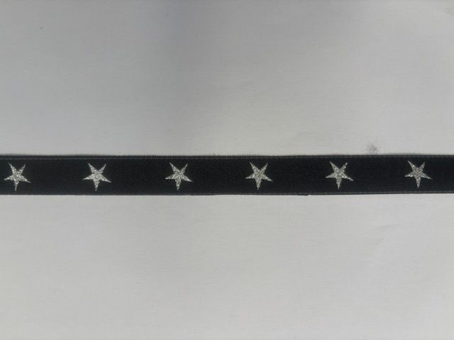 Star binding - Navy with Silver stars