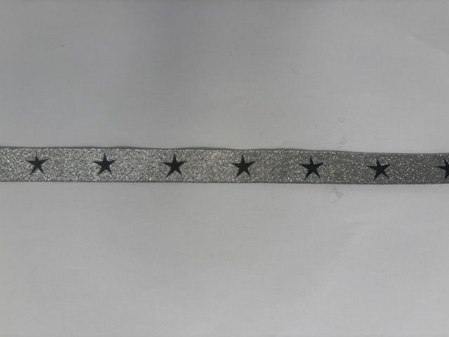 Star binding - Silver with Black stars