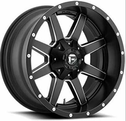 Fuel D538 Maverick  Series 20x10 ET-24  6x135/6x139.7 Matte Black with Mill Accents Wheels