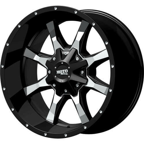 Moto Metal mo70 17x9 5x5 5x5.5 offset-12 Black Machine Face