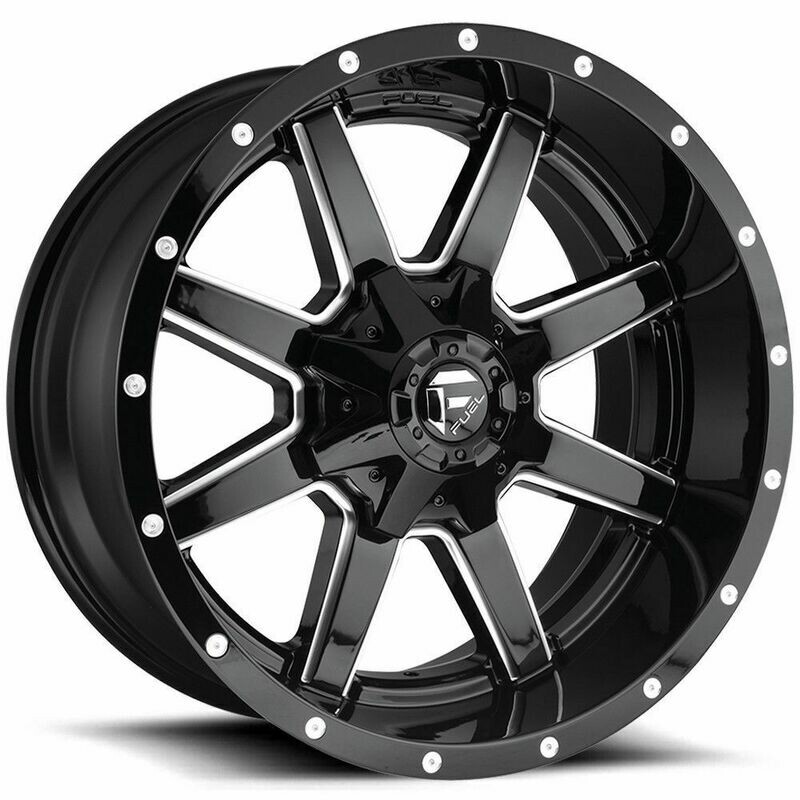 Fuel D610 Maverick Wheel 20x10 5x4.5 (5x114.3) 5x127 (5x5) Black Milled -18 MM Wheels