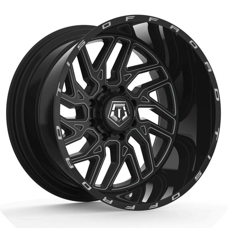 TIS 544BM 20x12 5x139.7 5x150 -44 Gloss Black Milled Wheels