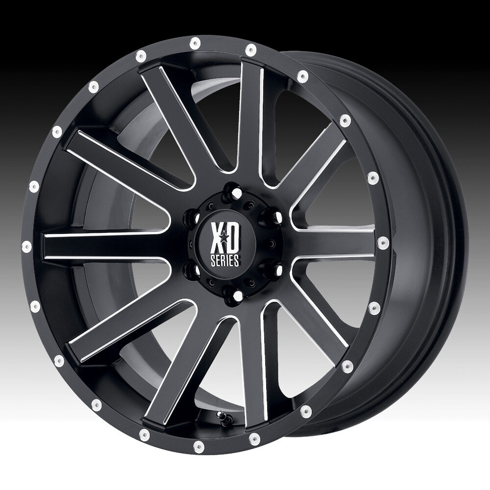 XD818 Heist 20x10 5x150 (5x5.9)-24mm Black Milled Wheels