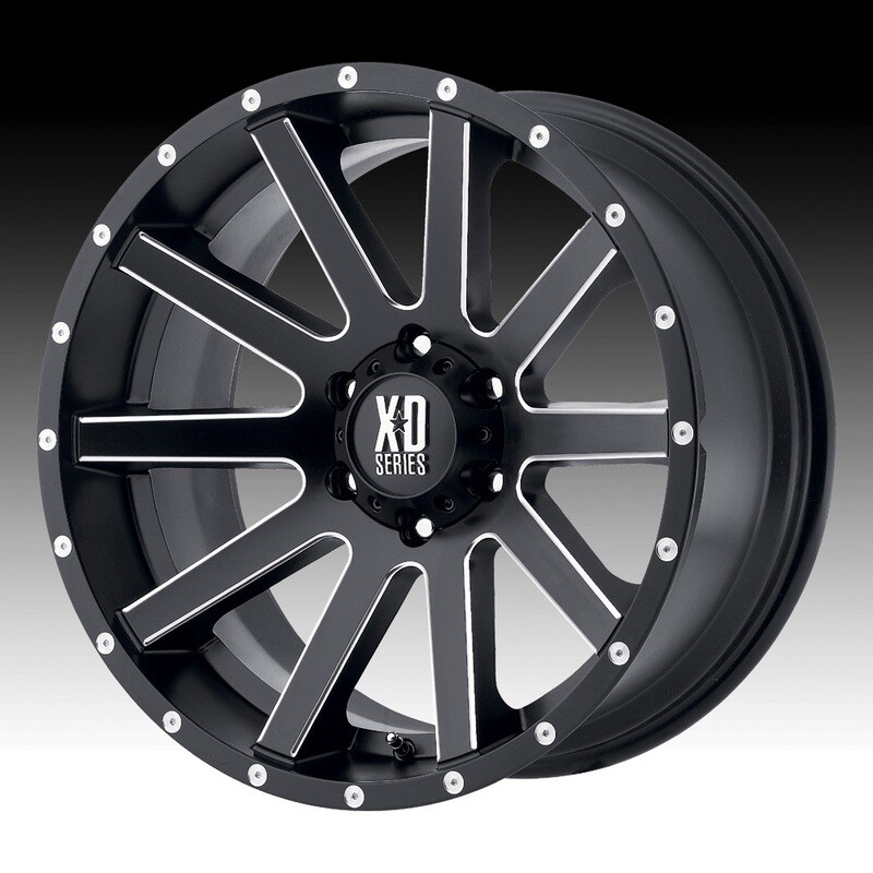 XD818 Heist 20x10 5x150 (5x5.9)-24mm Black Milled Wheels