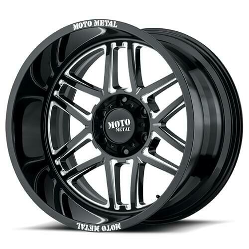 Moto Metal M0992 Folsom 20X10 8X170 -18mm Gloss Black Milled Wheel