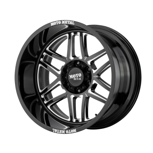 Moto Metal M0992 Folsom 20X10 8X180 -18mm Gloss Black Milled Wheel