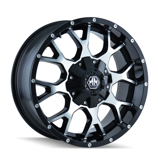 Mayhem Warrior 8015 20X9 5X127/5X139.7  0mm Black Machine Face Wheel