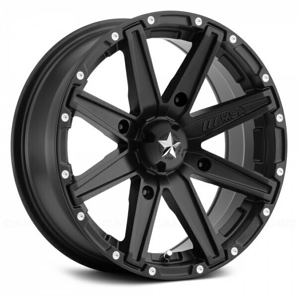 MSA - M33 Clutch 14x7 4x137 +10mm Satin Black with Milled Accent Wheel