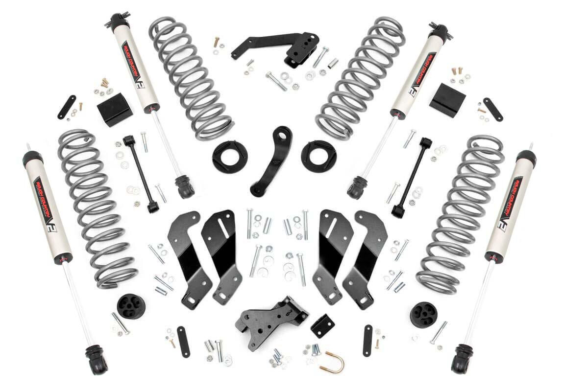 Rough Country 3.5 Inch Jeep Suspension Lift Kit Control Arm Drop (V2 Monotube) For 07-18 Wrangler JK
