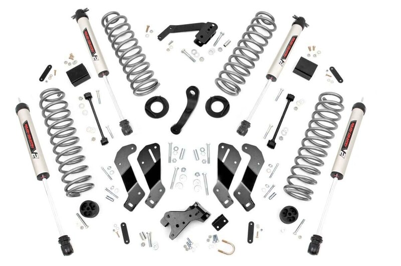 Rough Country 3.5 Inch Jeep Suspension Lift Kit Control Arm Drop (V2 Monotube) For 07-18 Wrangler JK