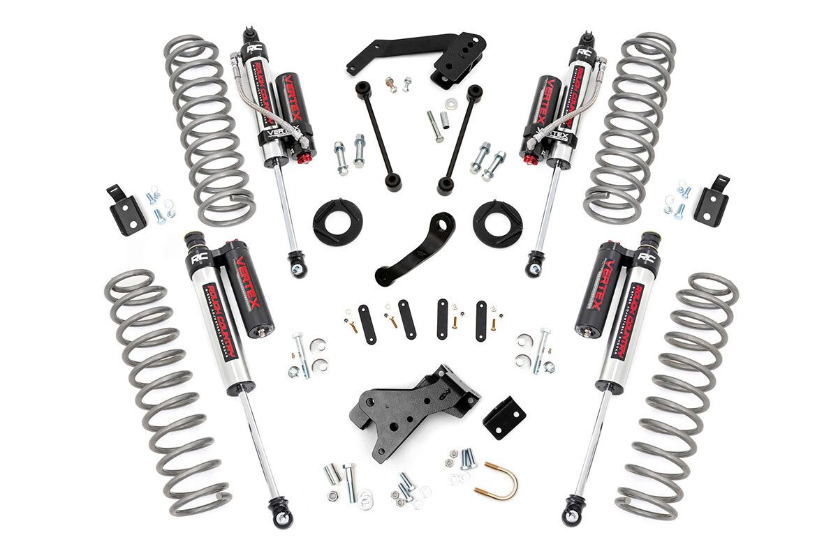 Rough Country 4 Inch Jeep Suspension Lift Kit (Vertex Reservoir Shocks) For 07-18 Wrangler JK