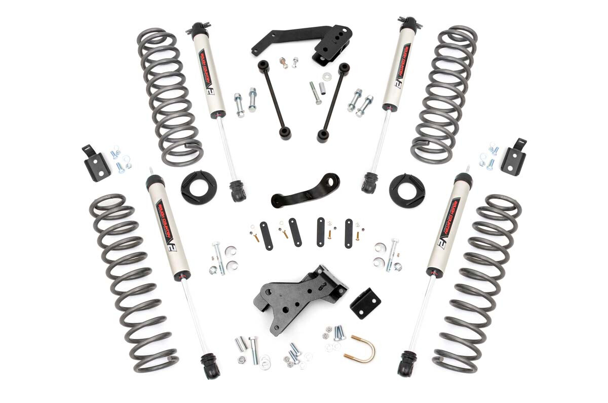 Rough Country 4 Inch Jeep Suspension Lift Kit (V2 Monotube Shocks) For 07-18 Wrangler JK