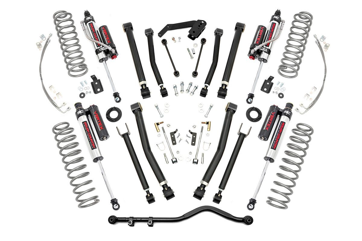 Rough Country 4 Inch Jeep X-Series Suspension Lift Kit (Vertex Reservoir Shocks) For 07-18 Wrangler JK