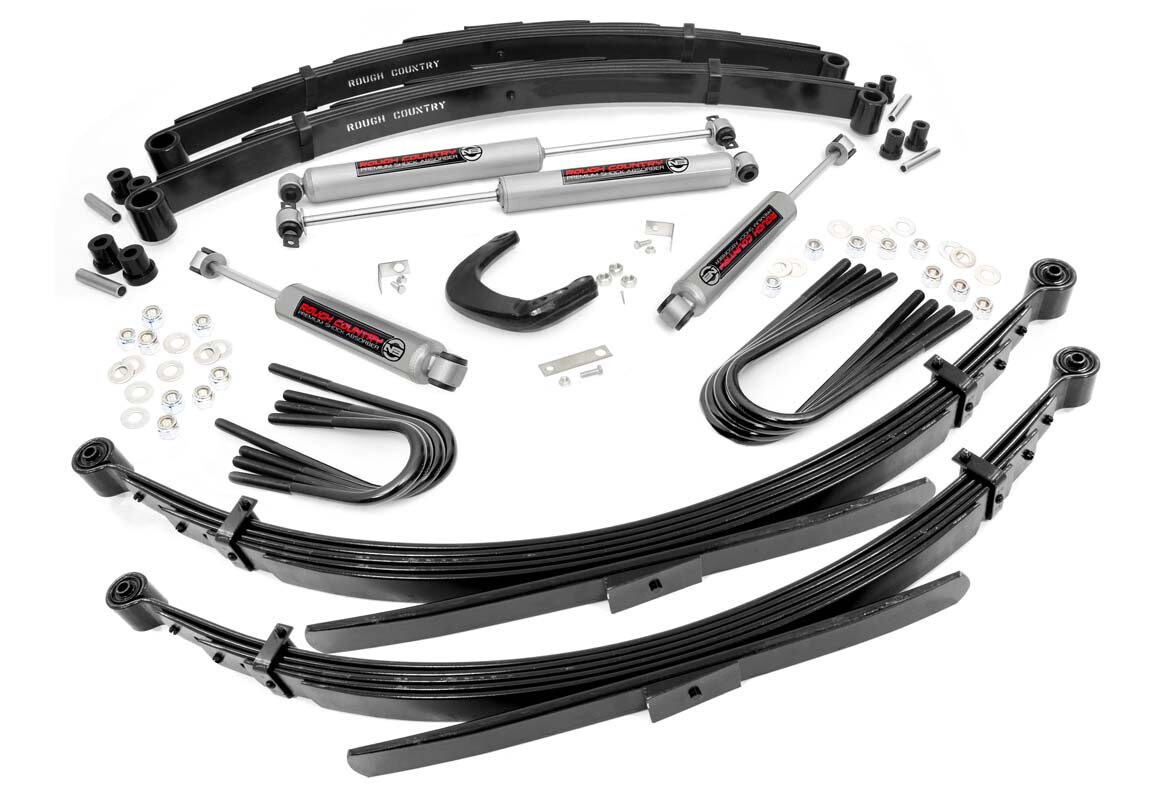 Rough Country 4" Lift Kit With (56in Rear Springs) 77-87 Chevy/GMC 3/4-Ton Suburban/C25/K25 Truck