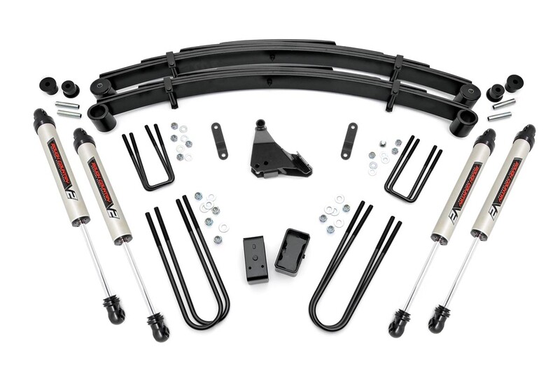 Rough Country 4" Ford Suspension Lift Kit For (99-04 F-250/350 Super Duty 4WD With V2 Monotube Shocks)