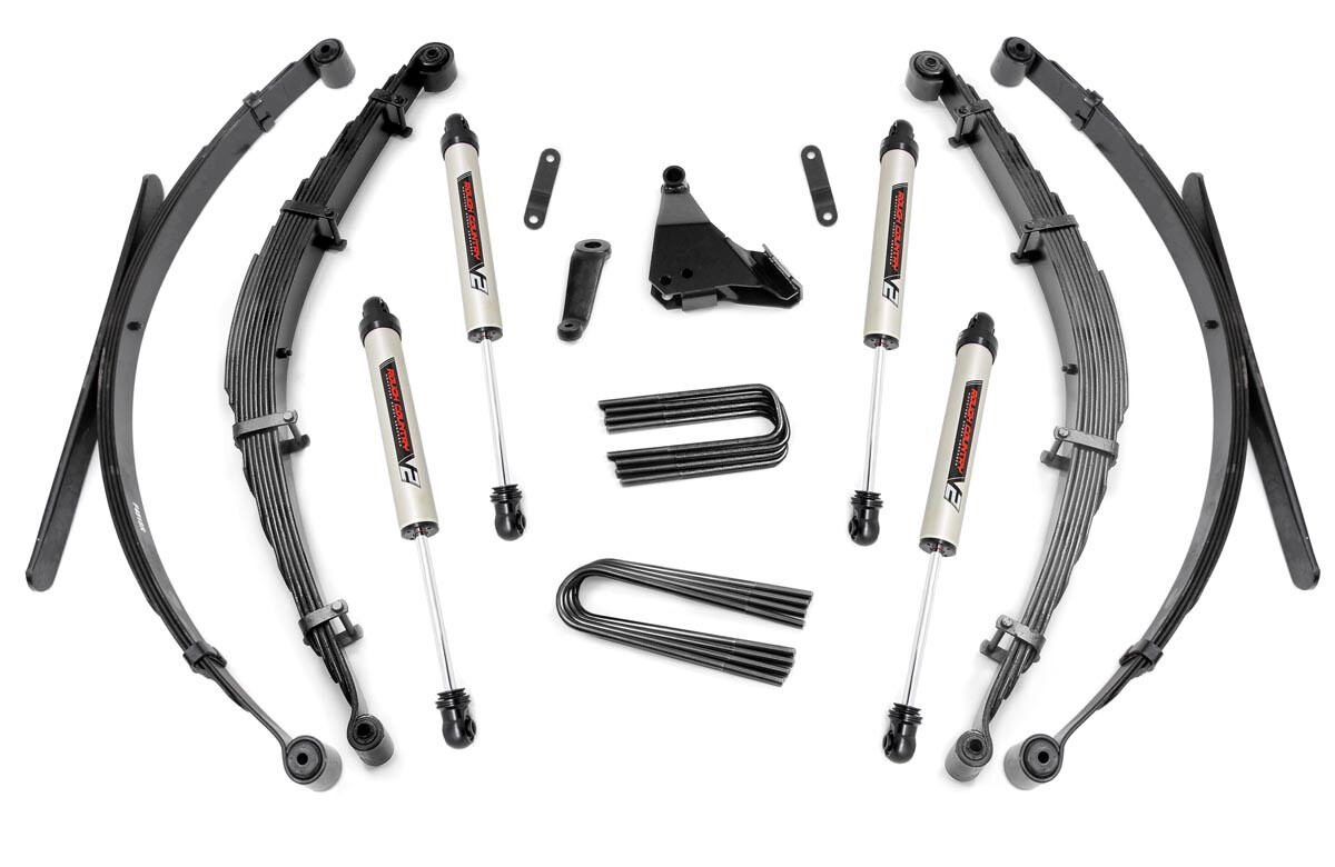 Rough Country 6" Ford Suspension Lift System For (99-04 F-250/350 Super Duty 4WD) With V2 Monotube Shocks