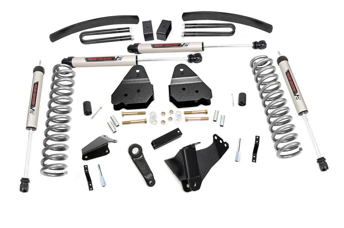 Rough Country 6" Ford Suspension Lift Kit For (05-07 F-250/F350 4WD DIESEL) With V2 Monotube Shocks