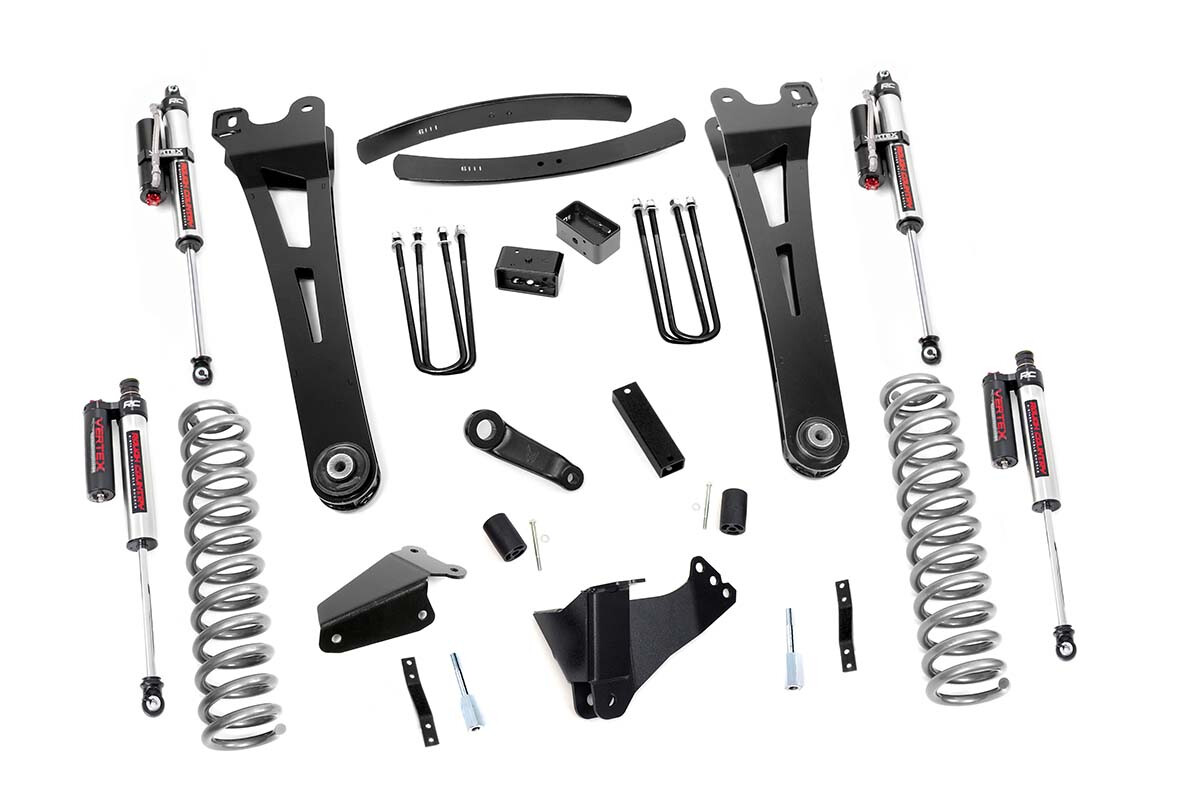 Rough Country 6" Ford Suspension Lift Kit/Radius Arms For (05-07 F-250/F350 4WD DIESEL) With Vertex Reservoir Shocks