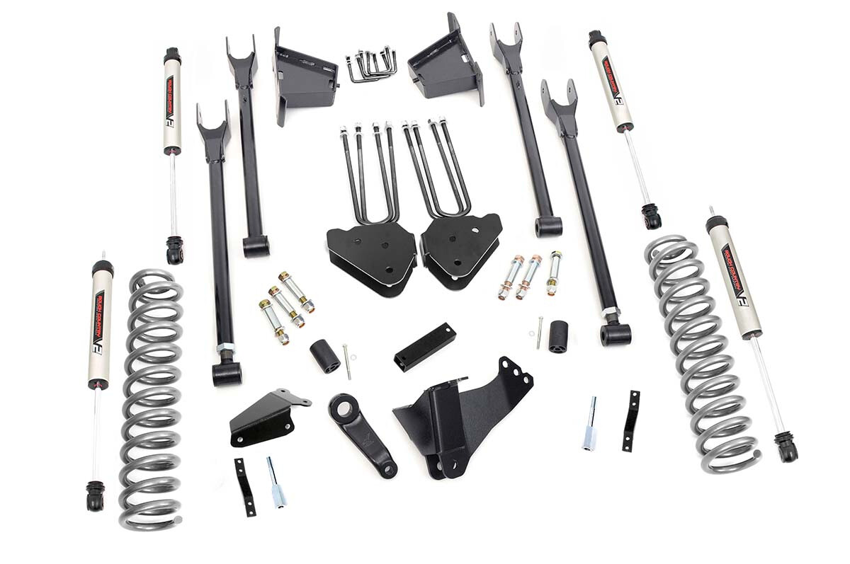 Rough Country 8" Ford 4-Link Suspension Lift Kit For (05-07 F-250/F350 4WD/DIESEL)With V2 Monotube Shocks