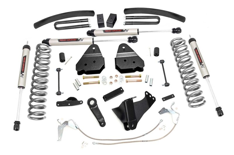 Rough Country 6" Ford Suspension Lift Kit For (08-10 F-250/F350 4WD GAS) With V2 Monotube Shocks