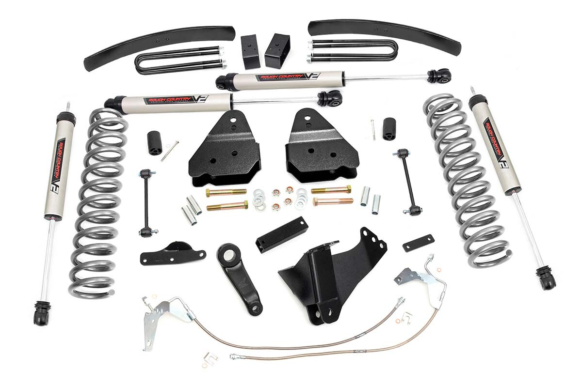 Rough Country 6" Ford Suspension Lift Kit For (08-10 F-250/F350 4WD DIESEL) With V2 Monotube