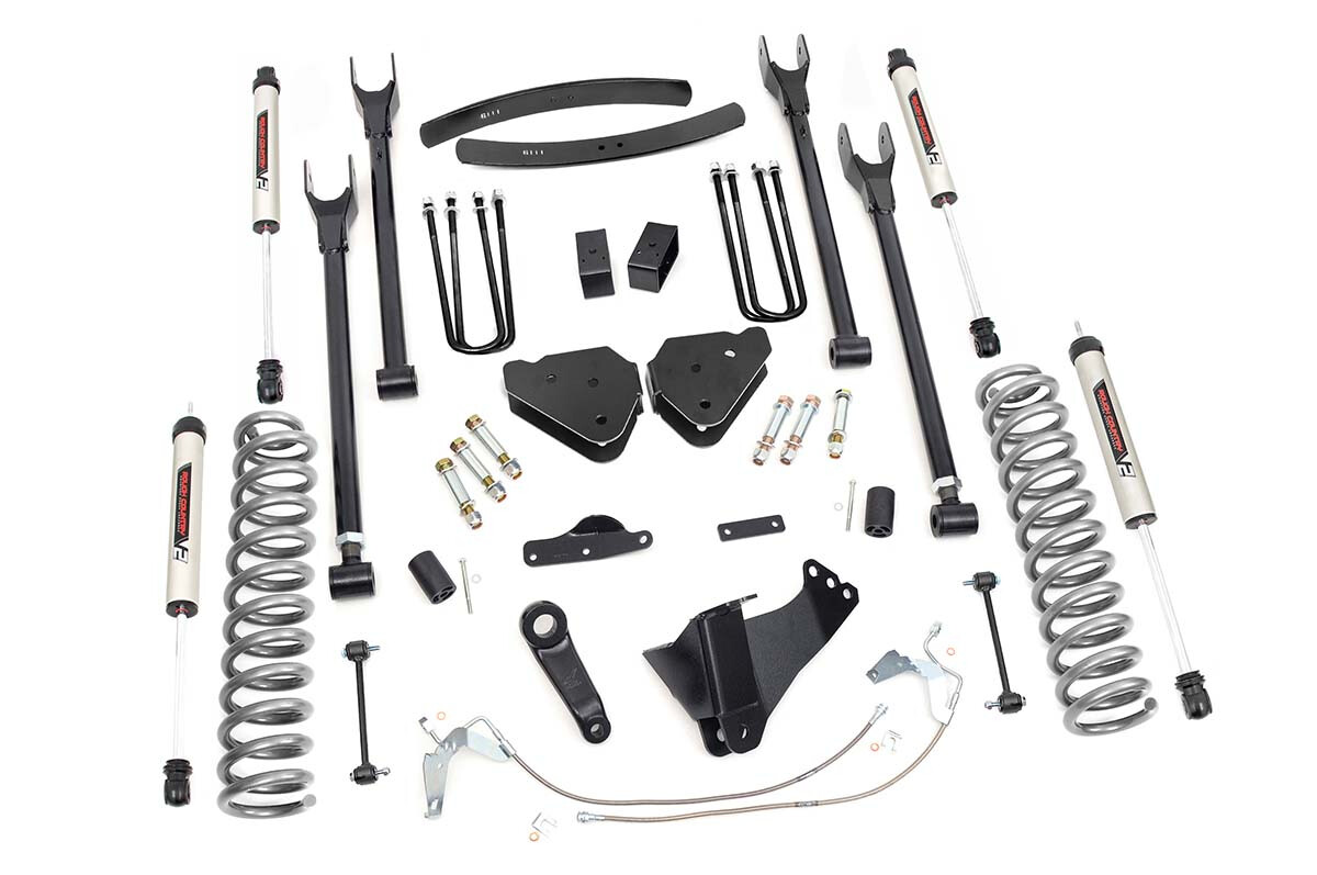 Rough Country 6" Ford Suspension Lift Kit/ 4-Link (08-10 F-250/F350 4WD DIESEL) With V2 Monotube Shocks