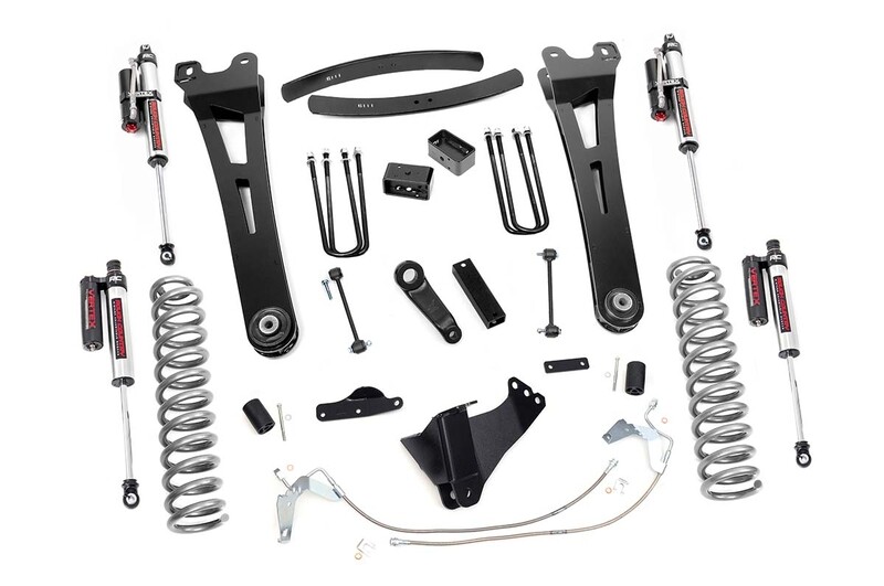 Rough Country 6" Ford Suspension Lift Kit/ Radius Arms (08-10 F-250/F350 4WD GAS) With Vertex Reservoir Shocks