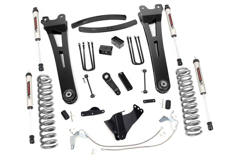 Rough Country 6" Ford Suspension Lift Kit/ Radius Arms (08-10 F-250/F350 4WD DIESEL) With V2 Monotube Shocks