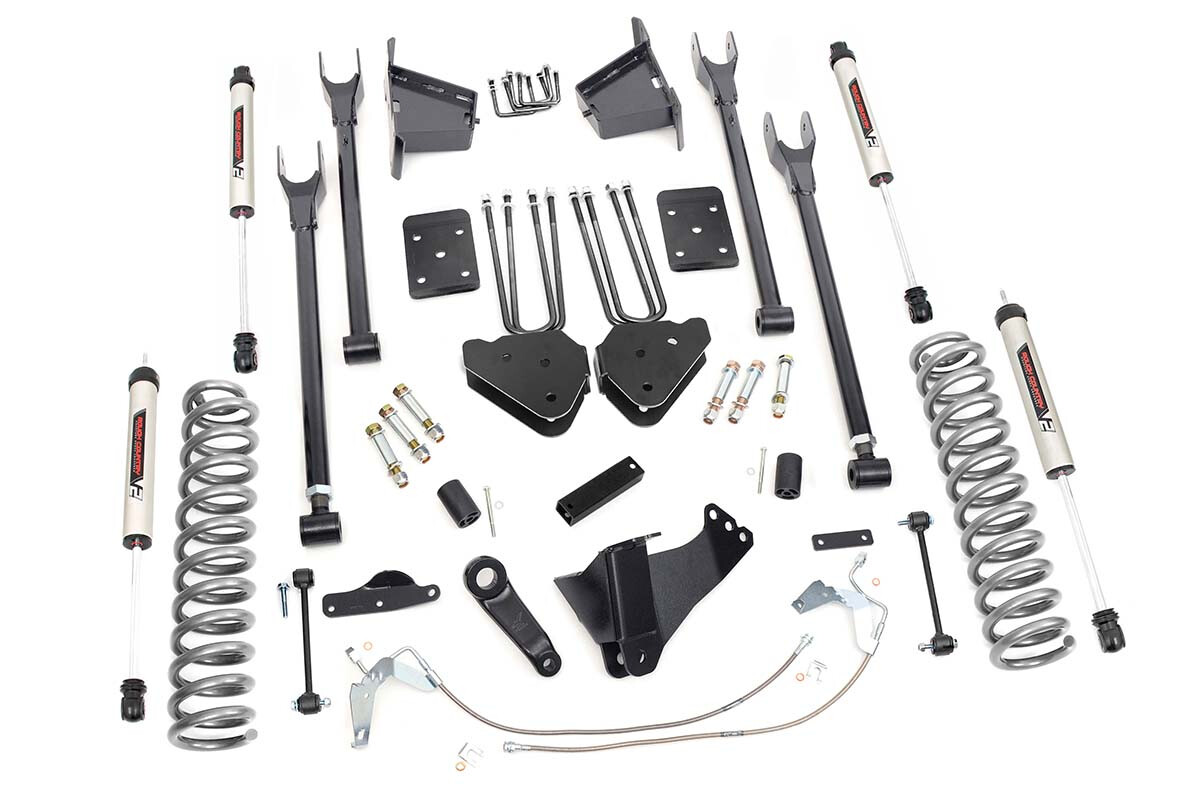 Rough Country 8" Ford Suspension Lift Kit 4-Link (08-10 F-250/F350 4WD)With V2 Monotube Shocks