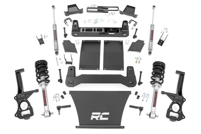 Rough Country 4" GMC Suspension Lift Kit (19-20 GMC 1500 TRAILBOSS/AT4 PU 4WD) With Lifted Struts