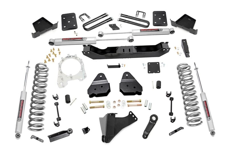 Rough Country 4.5" Ford Suspension Lift Kit (17-20 F-250/F350 4WD DIESEL) 3.5in  Axle Diameter