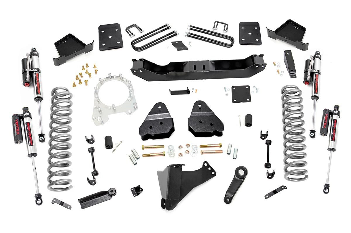 Rough Country 4.5" Ford Suspension Lift Kit (17-22 F-250/F350 4WD DIESEL) 3.5in Axle Diameter With Vertex Reservoir Upgrade