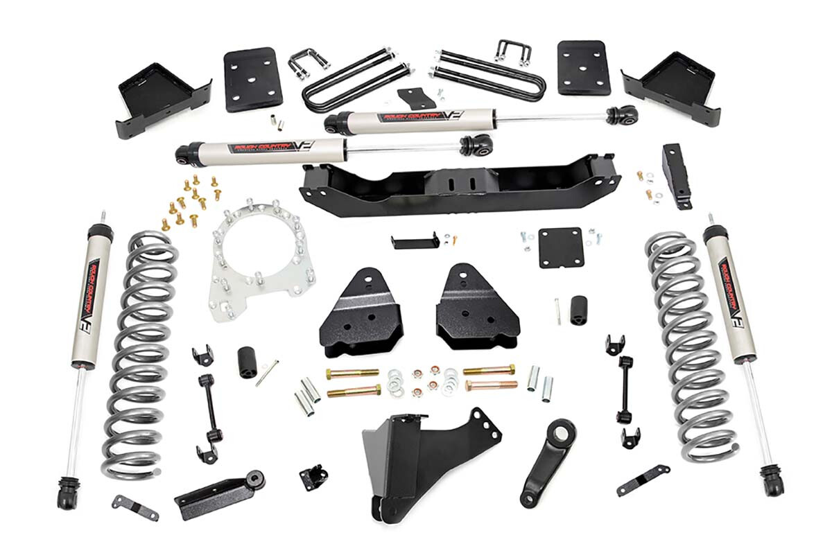 Rough Country 4.5" Ford Suspension Lift Kit (17-22 F-250/F350 4WD DIESEL) 3.5in Axle Diameter With V2 Monotube Shocks