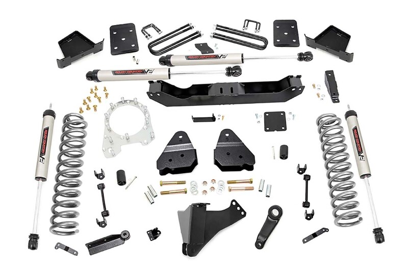Rough Country 4.5" Ford Suspension Lift Kit (17-22 F-250/F350 4WD DIESEL) 3.5in Axle Diameter With V2 Monotube Shocks