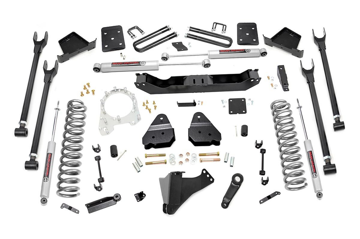 Rough Country 6" Ford 4-Link Suspension Lift Kit (17-22 F-250/F350 4WD DIESEL) 4in Axle Diameter