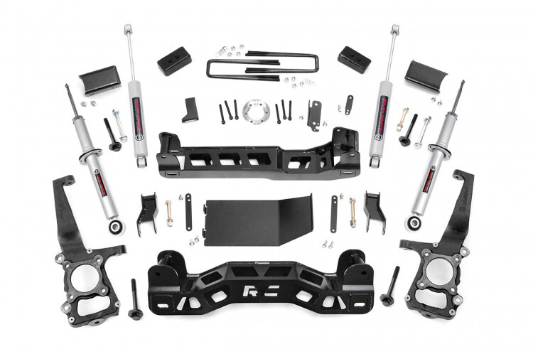 Rough Country 4" Ford Suspension Lift Kit (09-10 F-150 4WD) With Lifted Strut