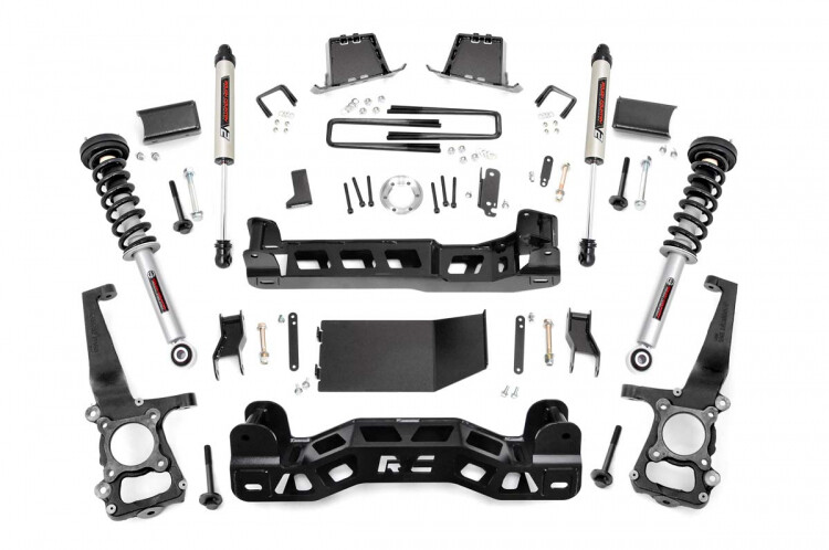 Rough Country 6" Ford Suspension Lift Kit (09-10 F-150 4WD) With Lifted Struts & V2 Monotube Shocks