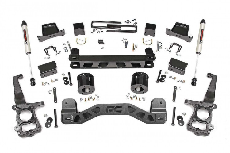Rough Country 6" Ford Suspension Lift Kit (11-14 F-150 2WD) With V2 Monotube Shocks