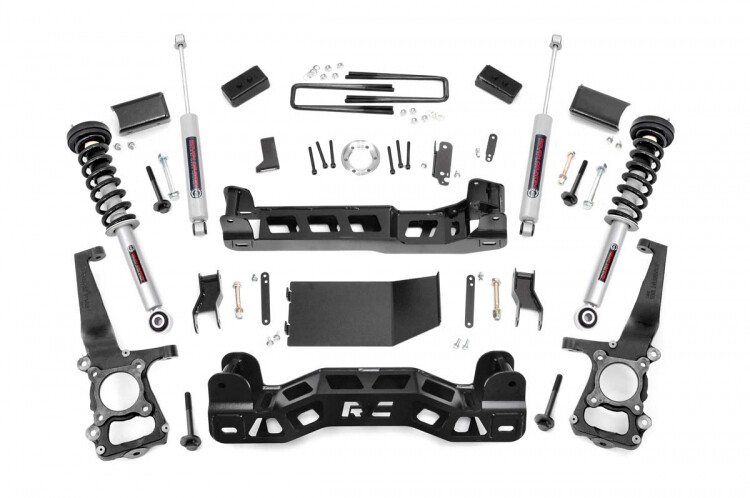 Rough Country 4" Ford Suspension Lift Kit (11-14 F-150 4WD) With Lifted Struts