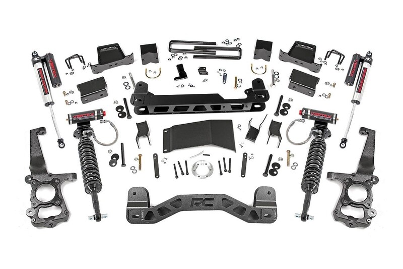 Rough Country 6" Ford Suspension Lift Kit (15-20 F-150 4WD) With Vertex Adjustable Coilovers & Vertex Adjustable Shocks