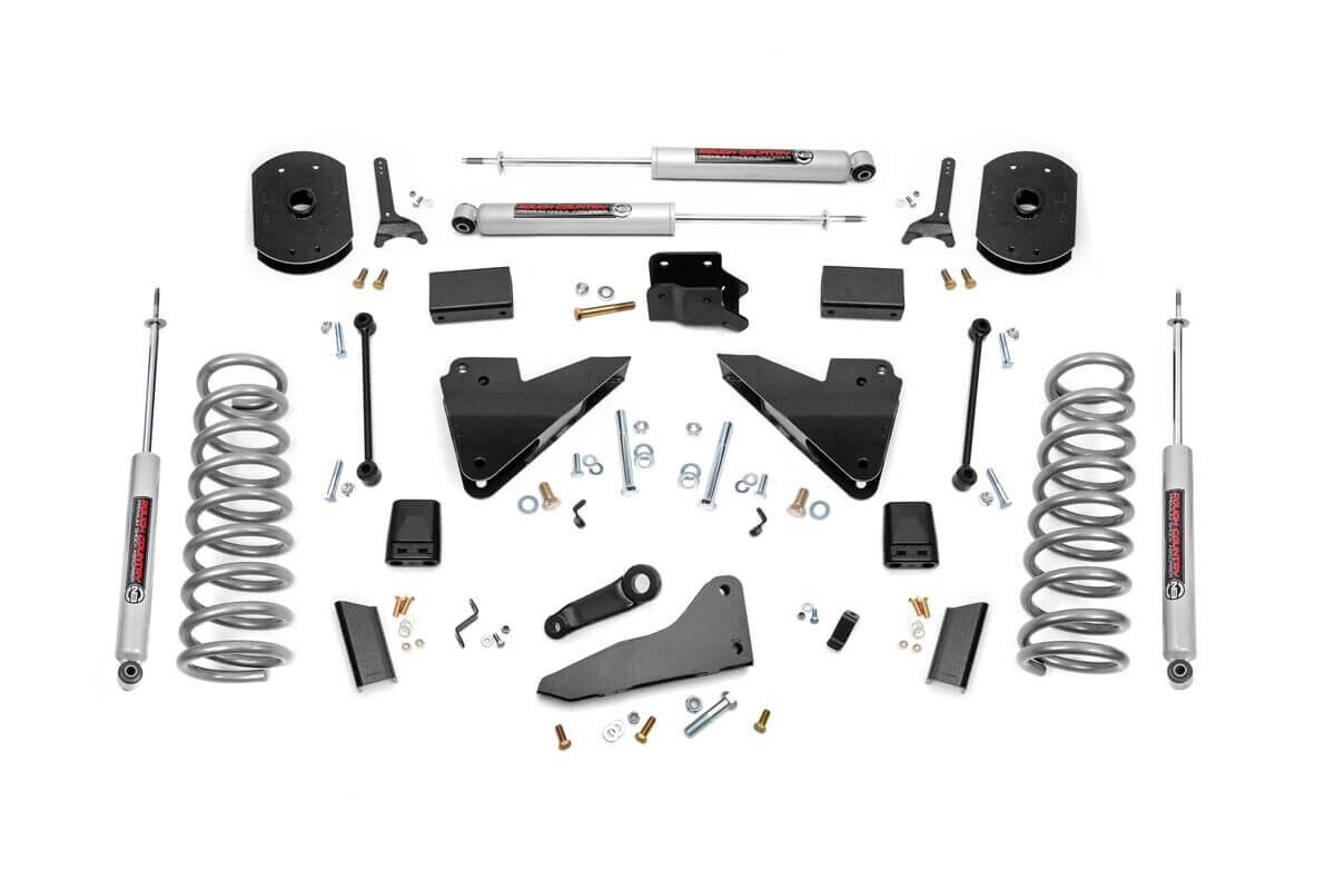 Rough Country 5" Dodge Suspension Lift Kit/Coil Springs/Radius Drops For (14-18 Ram 2500 4wd Diesel)