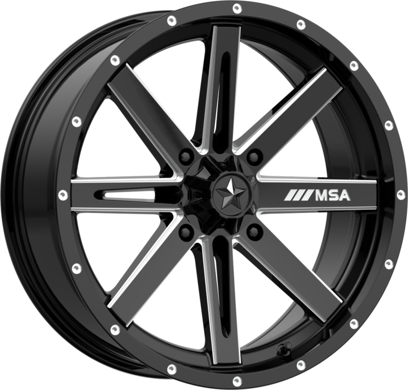 MSA - M41 Boxer 15x7 4x137 Gloss Black Milled UTV Wheel