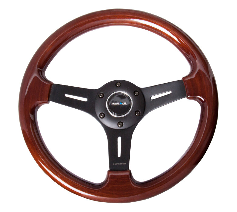 Nrg Innovations Classic Wood Grain 330mm, 3 Spoke Center In Matte Black Steering Wheel